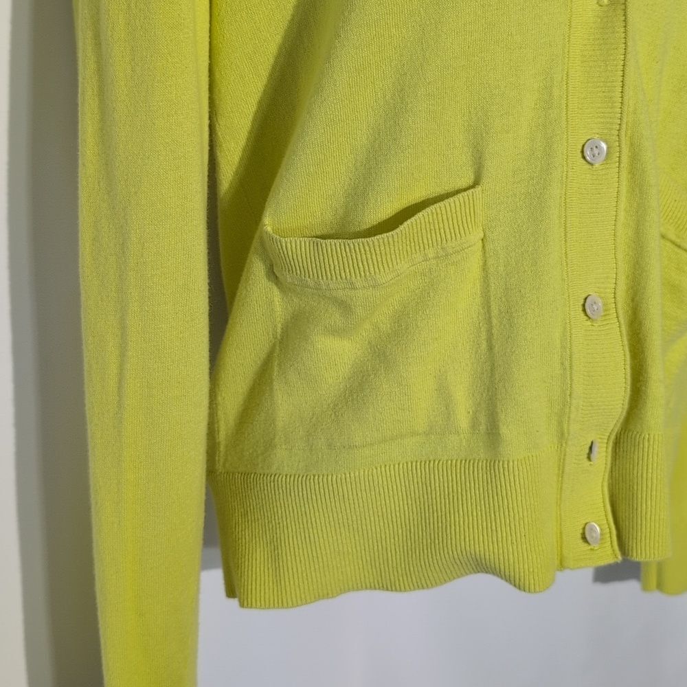 Banana Republic Neon Yellow Women's Cardigan - Picture 3 of 14